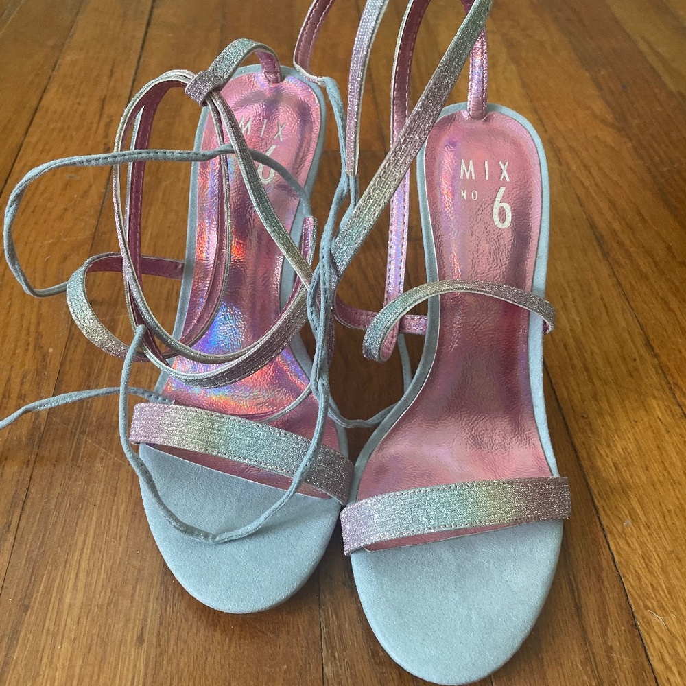 Mix 6 high heeled strappy sandals